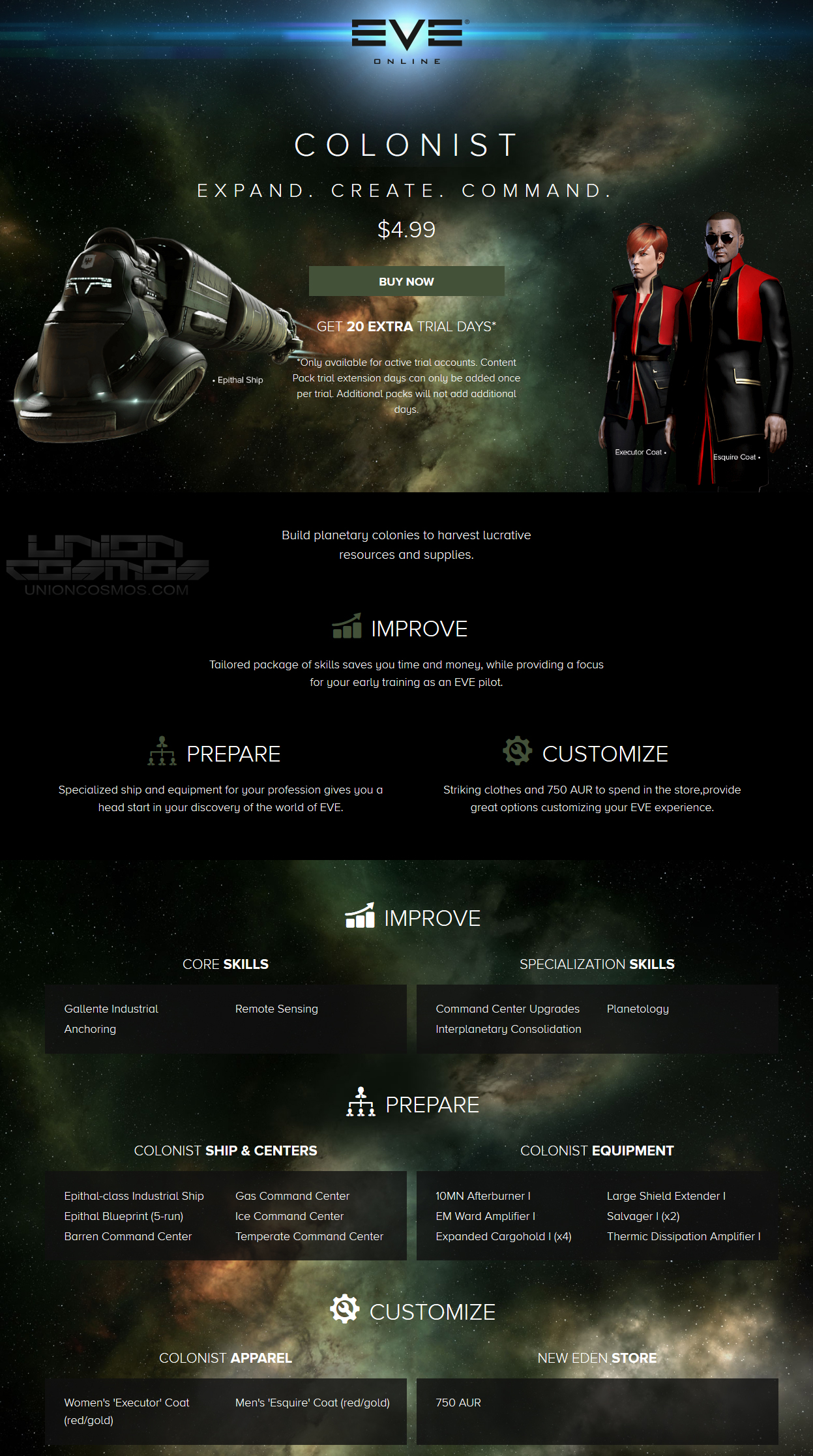 union-cosmos-eve-online-colonialistas-pack